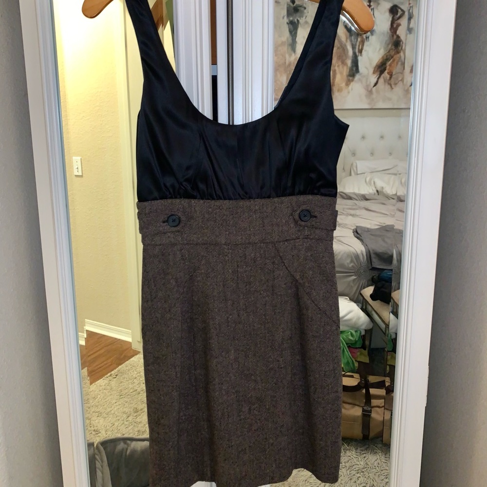 Bebe wool / silk button mini dress